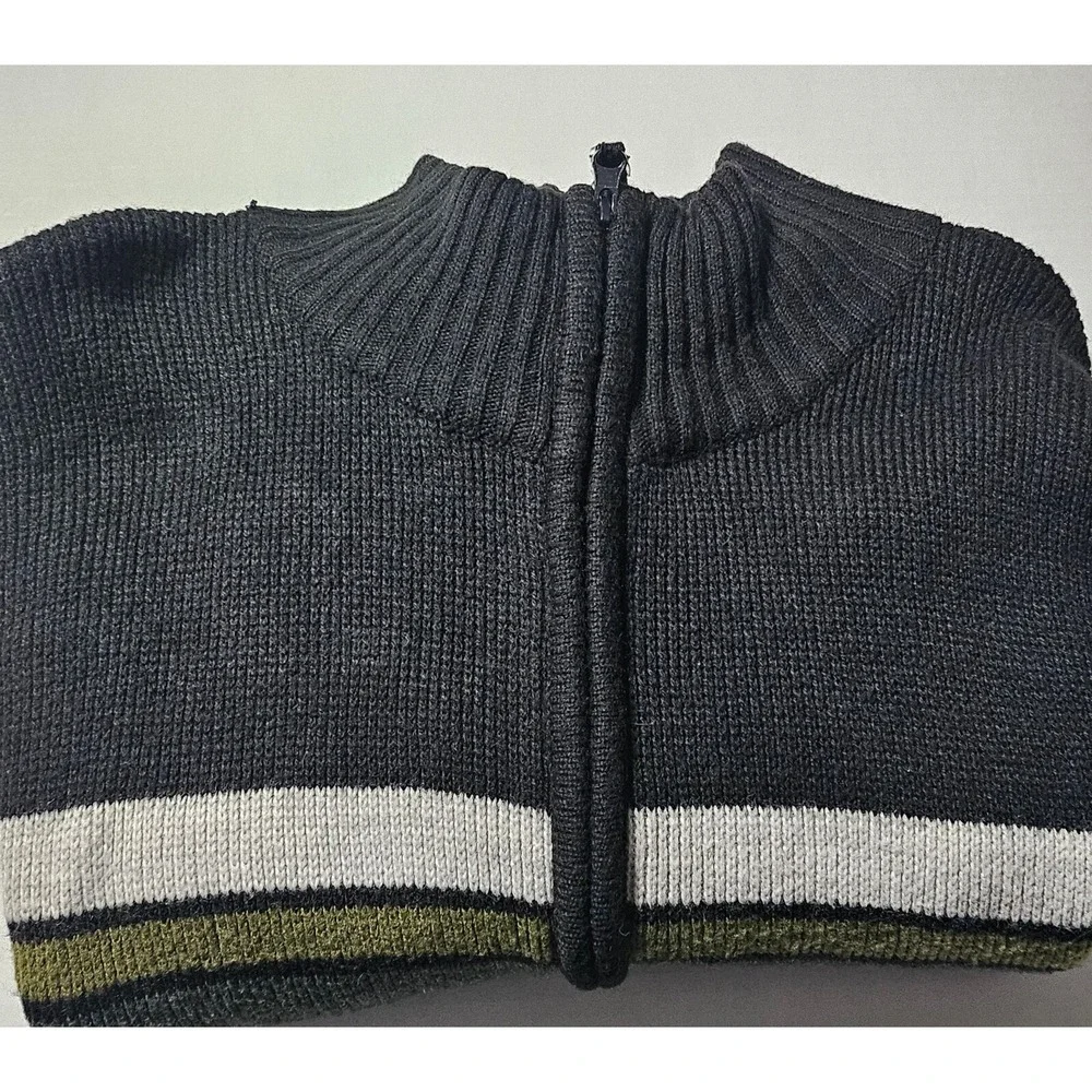 Modern Culture‎ Full Zip Cardigan Sweater Long Sleeve Mock Neck Mens Size XL